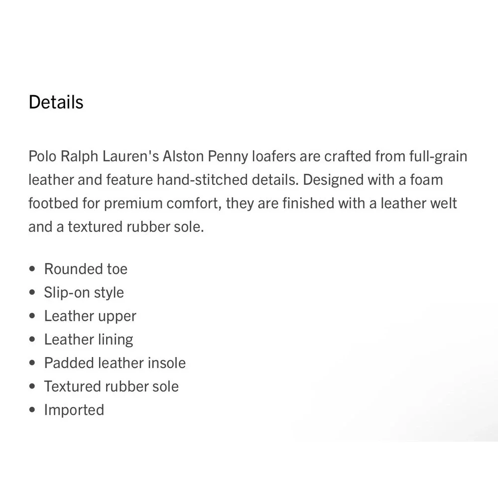 POLO RALPH LAUREN Men Size 12D Alston‎ Leather Penny Loafers Shoes Tan ‼️ READ‼️